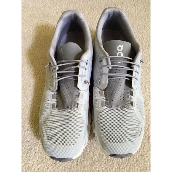 On Cloud, On Women's Cloud 5 Sneakers, Heather/ Fossil, Blue/Gray, Size 10 - Picture 7 of 8